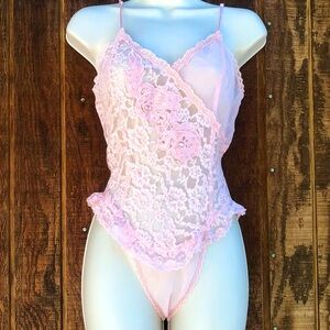 Vintage Victoria's Secret Pink Lace Chemise